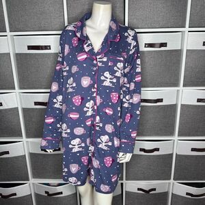 Munki Munki Snoopy Coffee & Hearts Sleep Shirt Size Large